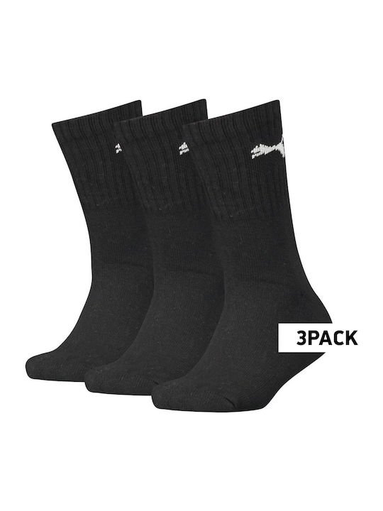 Puma Αθλητικές Παιδικές Κάλτσες Μακριές Μαύρες 3τεμ.