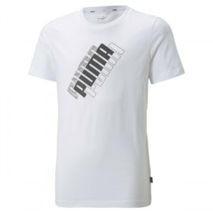 Puma Power Logo Παιδικό T-Shirt Κοντομάνικο Λευκό